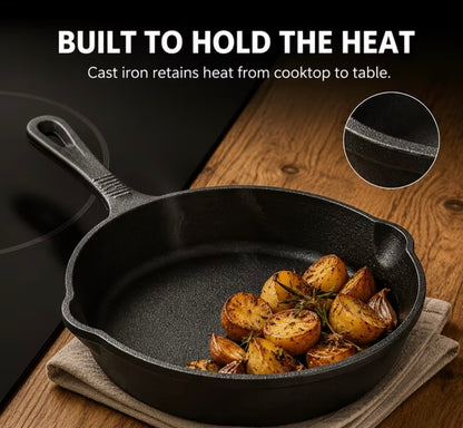 Cast iron skillet set 4 pieces 24cm, 20cm, 16cm, 14cm
